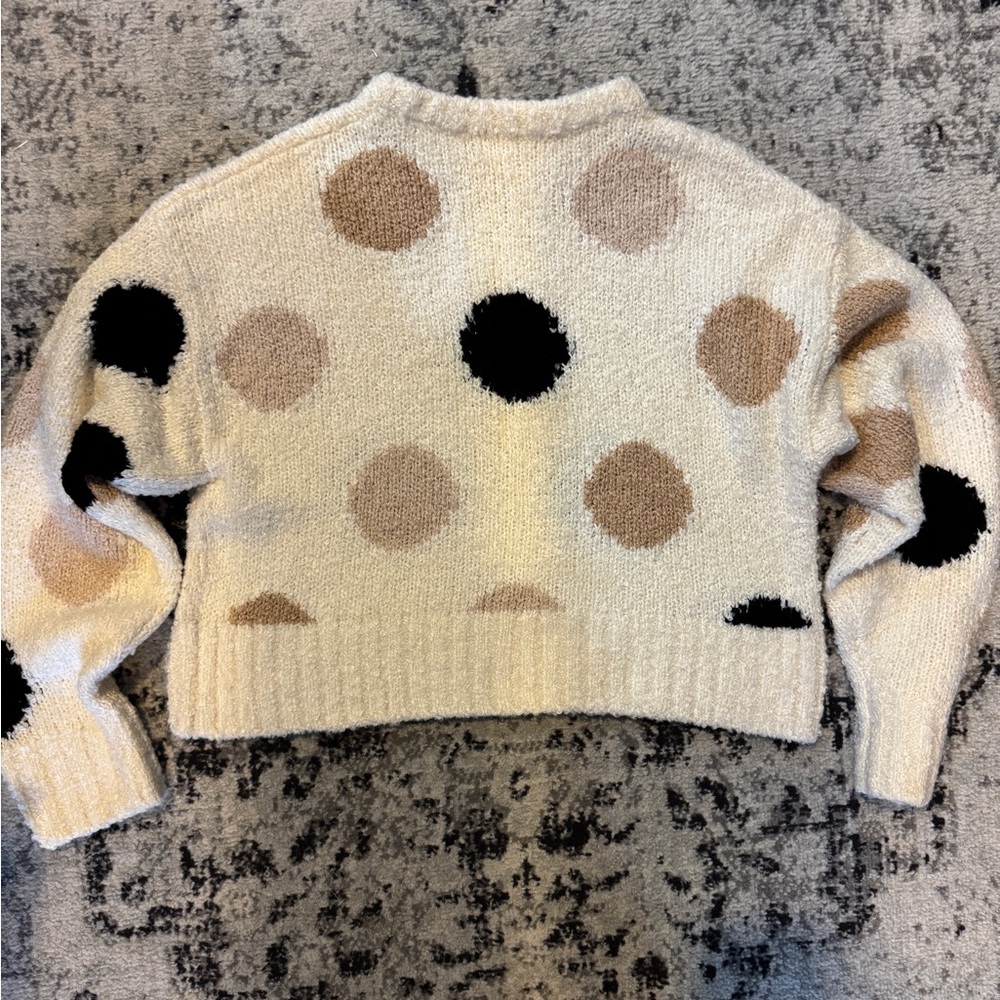& Other Stories Cream and Black Polka Dot Sweater - Picture 2 of 3